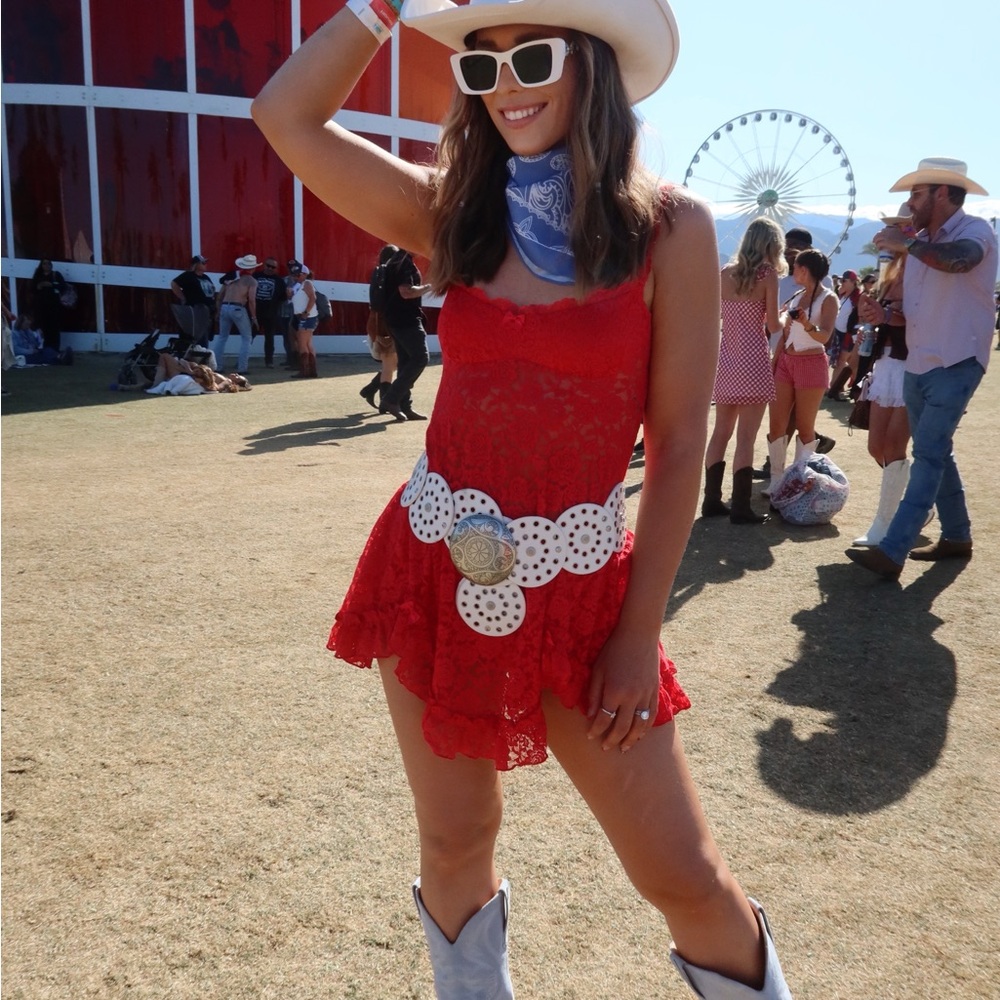 Beginning Boutique Red Lace Mini Dress